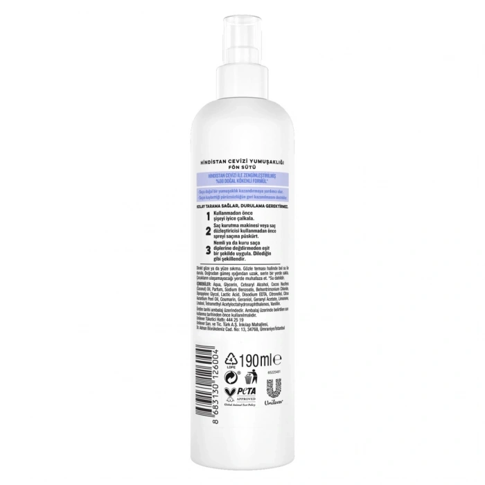 Elidor Hindistan Cevizi Yumuşaklığı Fön Sütü 190 ml