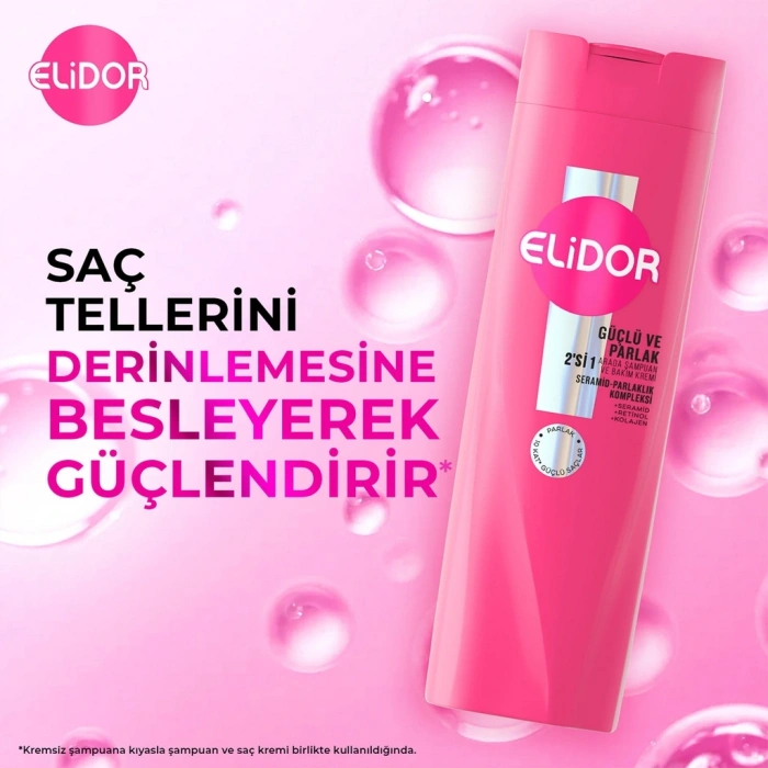 Elidor Şampuan ve Saç Bakım Kremi Güçlü ve Parlak 400 ml