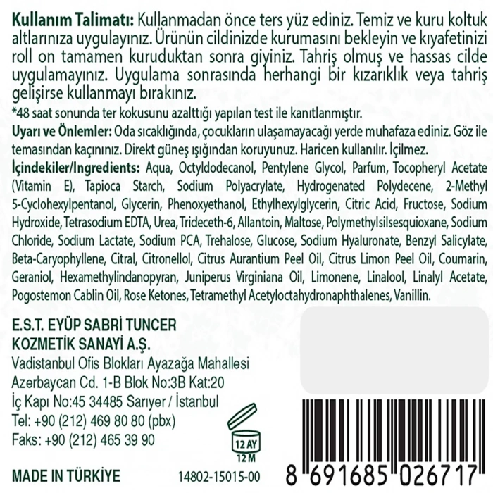 Eyüp Sabri Tuncer Erkek Roll On Deodorant Aktif 75 ml