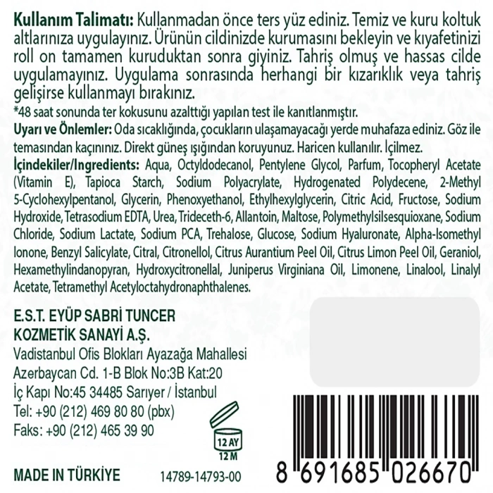 Eyüp Sabri Tuncer Kadın Roll On Deodorant Aktif 75 ml