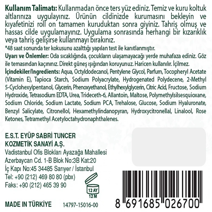 Eyüp Sabri Tuncer Kadın Roll On Deodorant Floral 75 ml