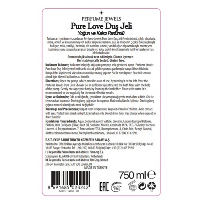 Eyüp Sabri Tuncer Perfume Jewels Duş Jeli Pure Love 750 ml