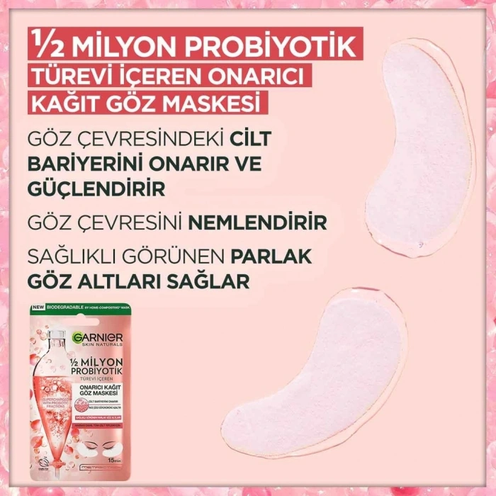 Garnier 1/2 Milyon Probiyotik Türevi İçeren Onarıcı Kağıt Göz Maskesi