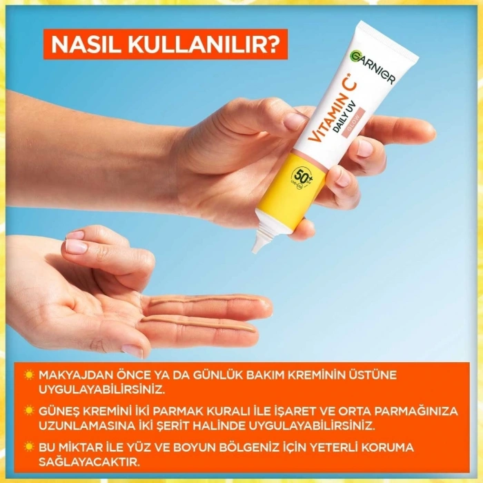 Garnier C Vitamini Parlak Günlük Güneş Koruyucu Fluid SPF50 Işıltılı Doku 40 ml