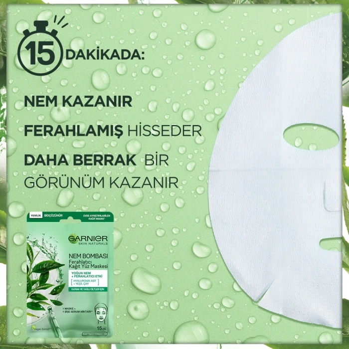 Garnier Nem Bombası Ferahlatıcı Kağıt Maske 28 gr