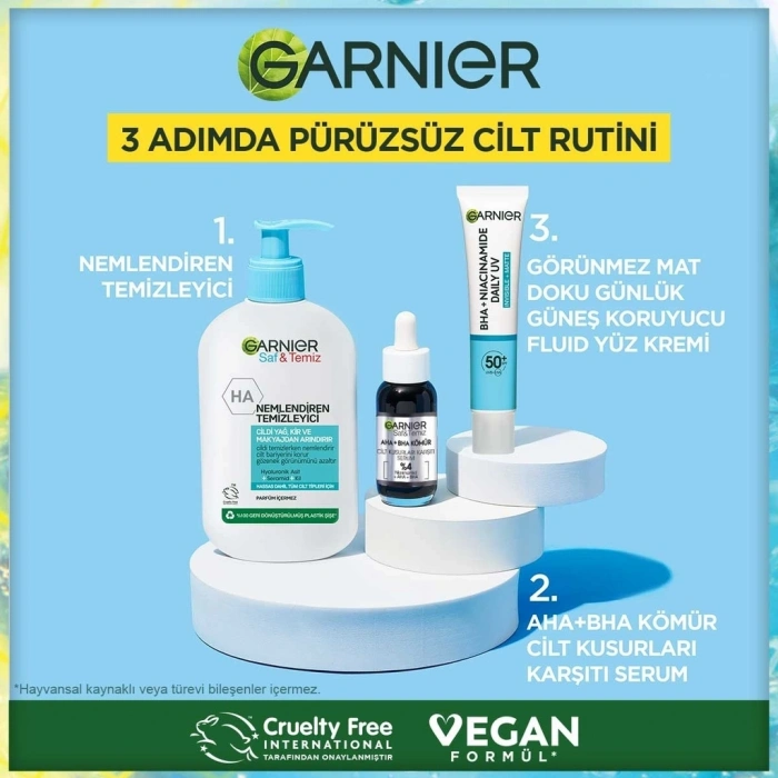 Garnier Saf ve Temiz BHA Niacinamide Günlük Güneş Koruyucu Fluid SPF50 40 ml