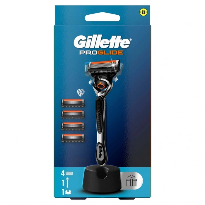 Gillette Fushion Proglide Manuel Tıraş Makinesi + 4 Yedek Bıçağı + Premium Stand Hediyeli Paket