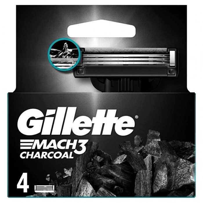 Gillette Mach3 Charcoal Yedek Tıraş Bıçağı 4lü