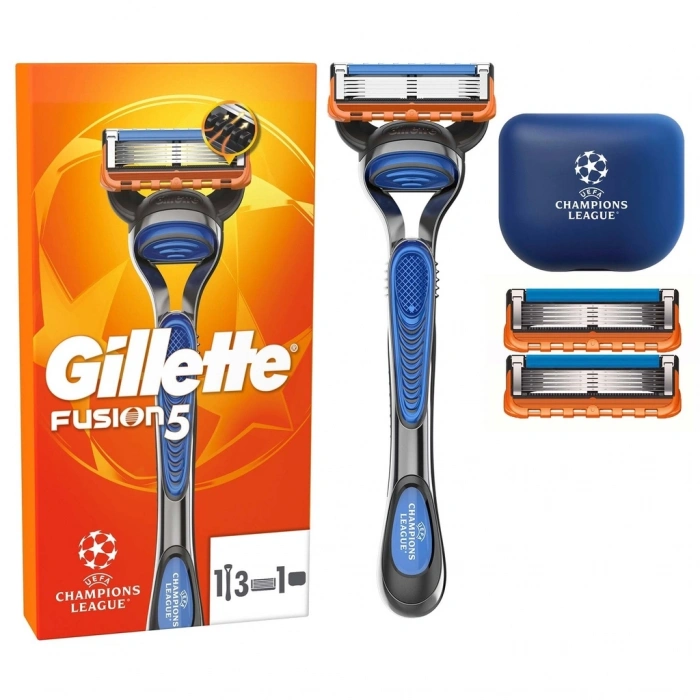 Gillette UEFA Champions League Special Edition Fusion5 Erkekler İçin Tıraş Makinesi (3 Başlıklı)