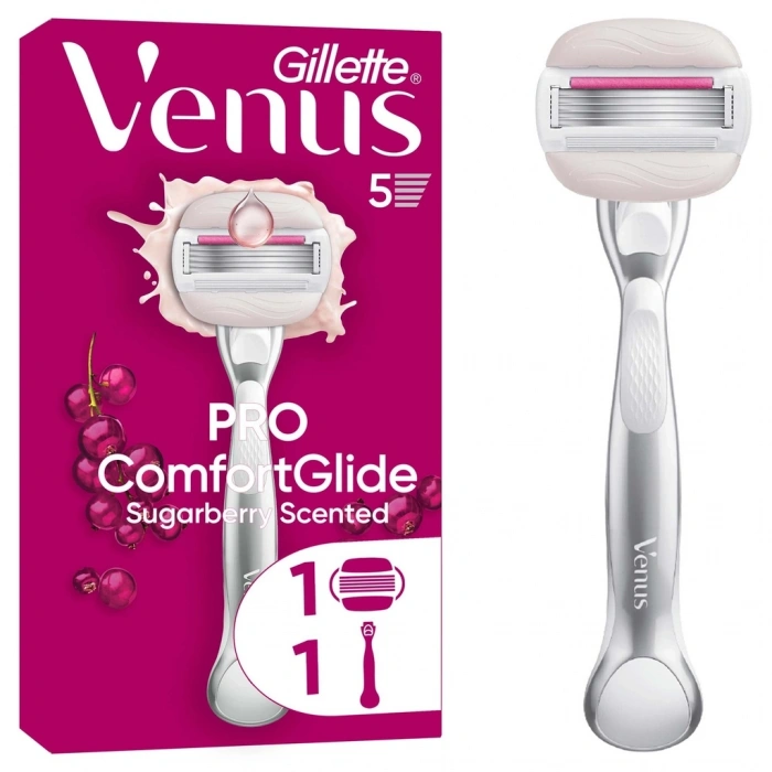 Gillette Venus Comfort Glide Sugarberry Tıraş Makinesi + 1 Adet Başlık