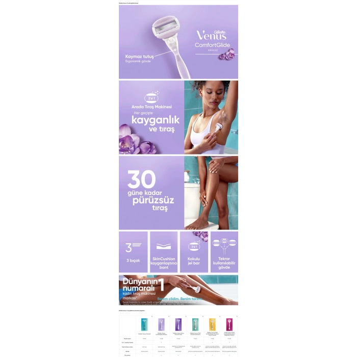 Gillette Venus Comfortglide Olay Yedek Tıraş Bıçağı 2’li