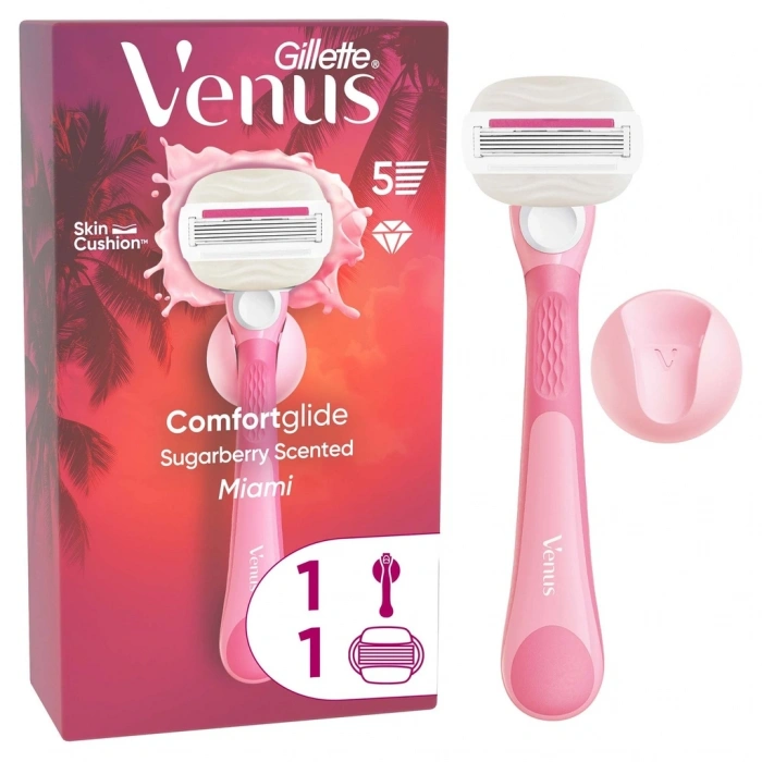 Gillette Venus ComfortGlide Sugarberry Kokulu Miami Kadın 5 Bıçaklı Tıraş Makinesi