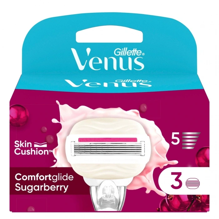 Gillette Venus ComfortGlide Sugarberry Kokulu Miami Kadın Tıraş Makinesi (3 Yedek Başlık)