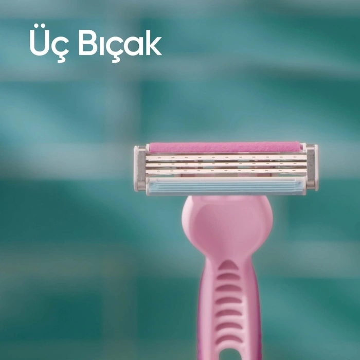 Gillette Venus Renkli 3 Bıçaklı Kullan At Kadın Tıraş Bıçağı 4 + 2 Adet