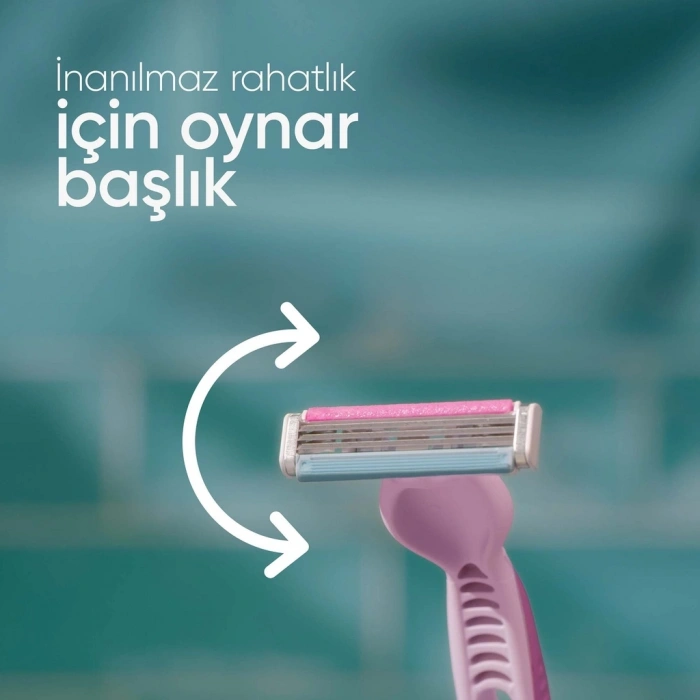 Gillette Venus Renkli 3 Bıçaklı Kullan At Kadın Tıraş Bıçağı 4 + 2 Adet