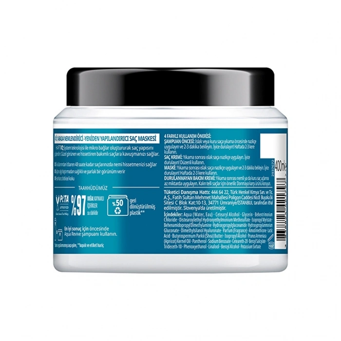 Gliss Aqua Revive 4ü 1 Arada Nemlendirici & Yeniden Yapılandırıcı Bakım Maskesi 400 ml