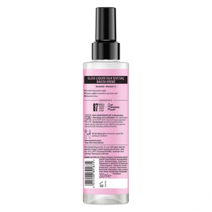 Gliss Liquid Silk Sıvı Saç Bakım Kremi 200 ml