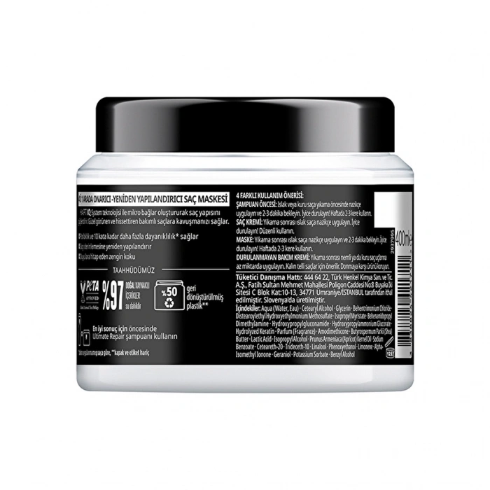 Gliss Ultimate Repair 4’ü 1 Arada Onarıcı & Yeniden Yapılandırıcı Bakım Maskesi 400 ml