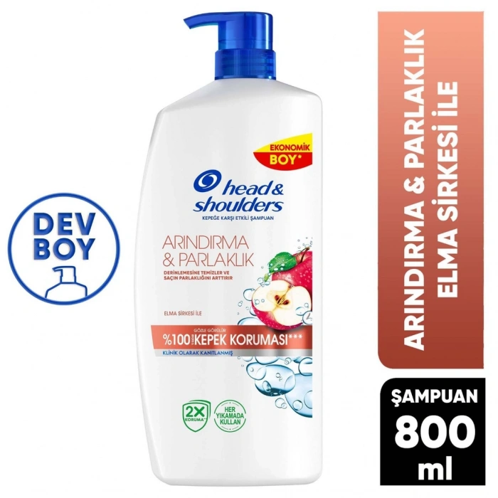Head & Shoulders Arındırma ve Parlaklık Elma Sirkeli Şampuan 800 ml