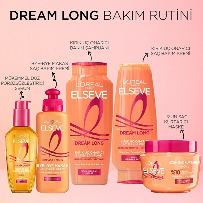 Loreal Paris Elseve Dream Long Kırık Uç Onarıcı Bakım Şampuanı 300 ml