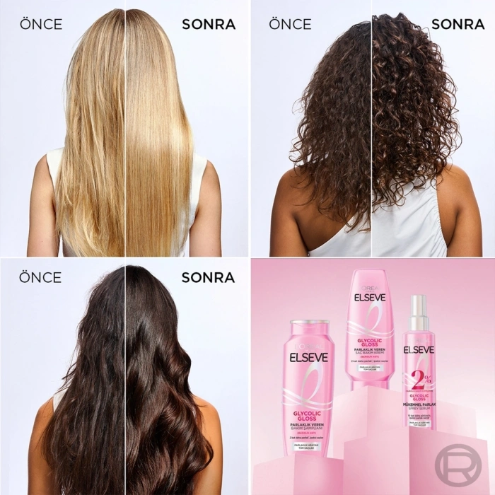 Loreal Paris Elseve Glycolic Gloss Mükemmel Parlaklık Veren Saç Bakım Sprey Serumu 150 ml