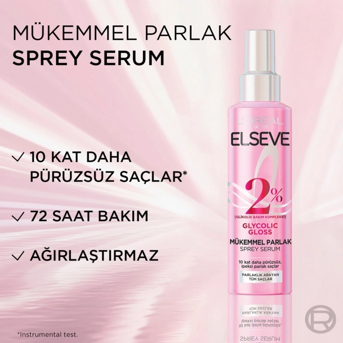 Loreal Paris Elseve Glycolic Gloss Mükemmel Parlaklık Veren Saç Bakım Sprey Serumu 150 ml