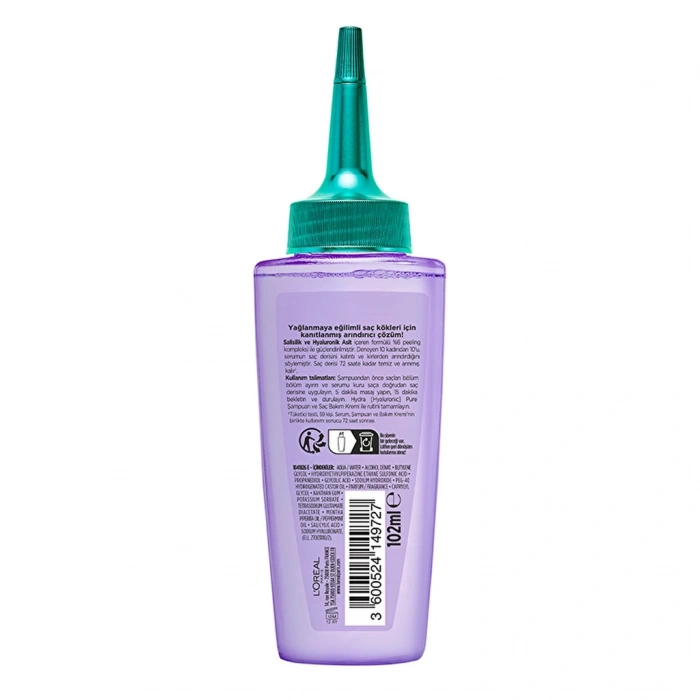 Loreal Paris Elseve Hydra Hyaluronic Pure Salisilik Asit İçeren Yağlanma Karşıtı Peeling Etkili Saç Derisi Serumu 102 ml