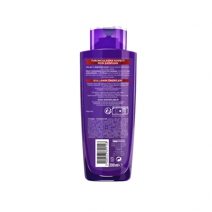 Loreal Paris Elseve Turunculaşma Karşıtı Mor Şampuan 200 ml