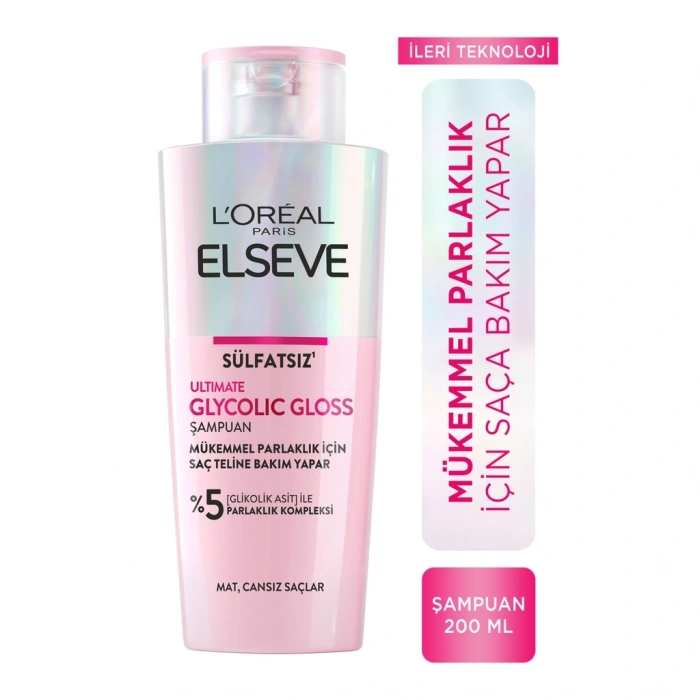 Loreal Paris Elseve Ultimate Glycolic Gloss Mükemmel Parlaklık İçin Bakım Yapan Şampuan 200 ml