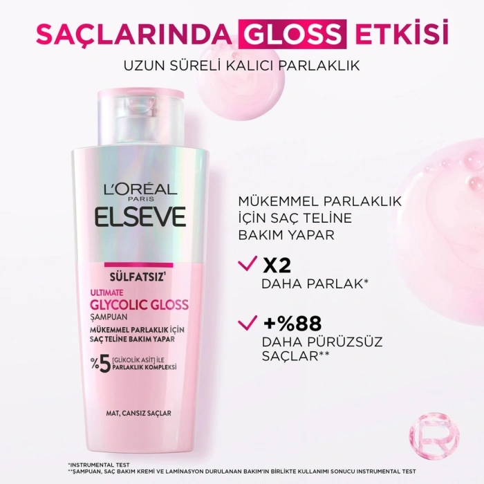Loreal Paris Elseve Ultimate Glycolic Gloss Mükemmel Parlaklık İçin Bakım Yapan Şampuan 200 ml