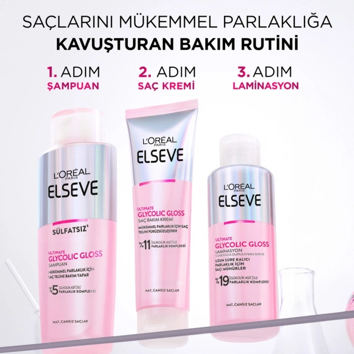 Loreal Paris Elseve Ultimate Glycolic Gloss Mükemmel Parlaklık İçin Pürüzsüzleştirici Saç Kremi 150