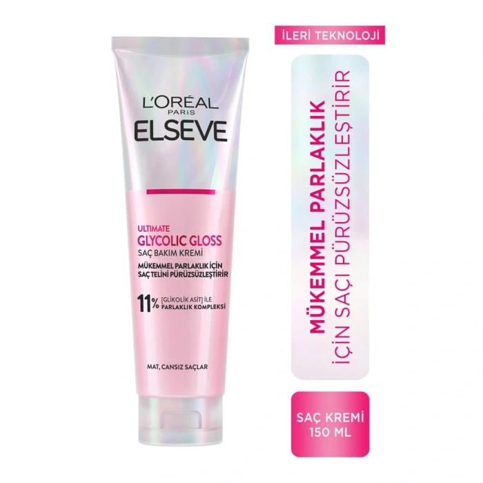 Loreal Paris Elseve Ultimate Glycolic Gloss Mükemmel Parlaklık İçin Pürüzsüzleştirici Saç Kremi 150