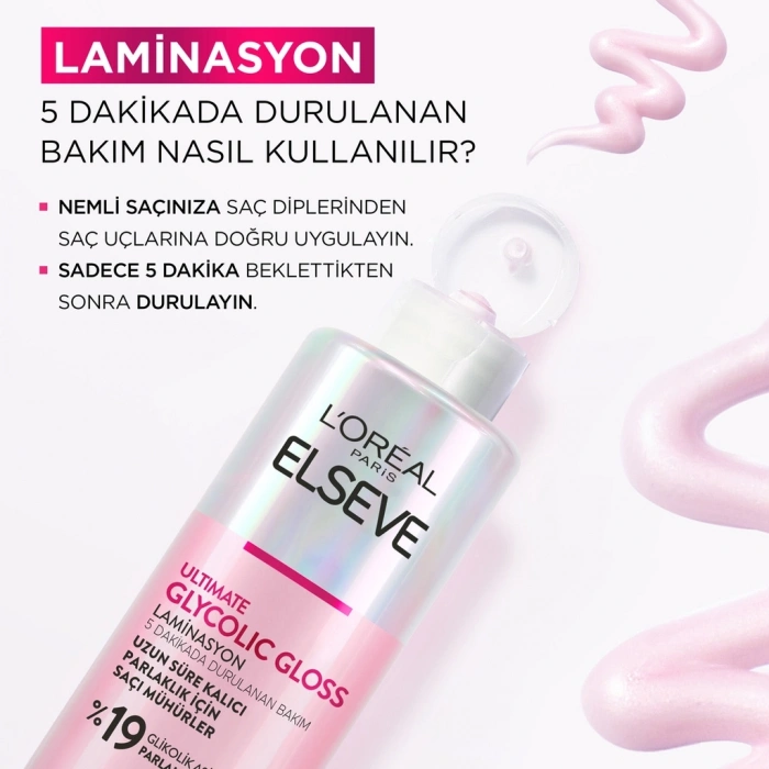 Loreal Paris Elseve Ultimate Glycolic Gloss Parlaklığı Saça Mühürleyen Laminasyon 200 ml