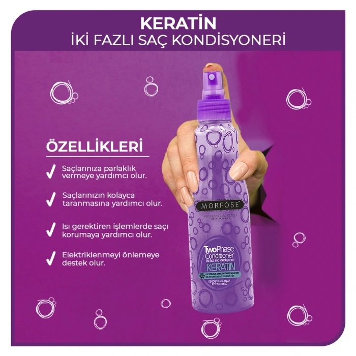 Morfose Keratin Çift Fazlı Fön Suyu 220 ml