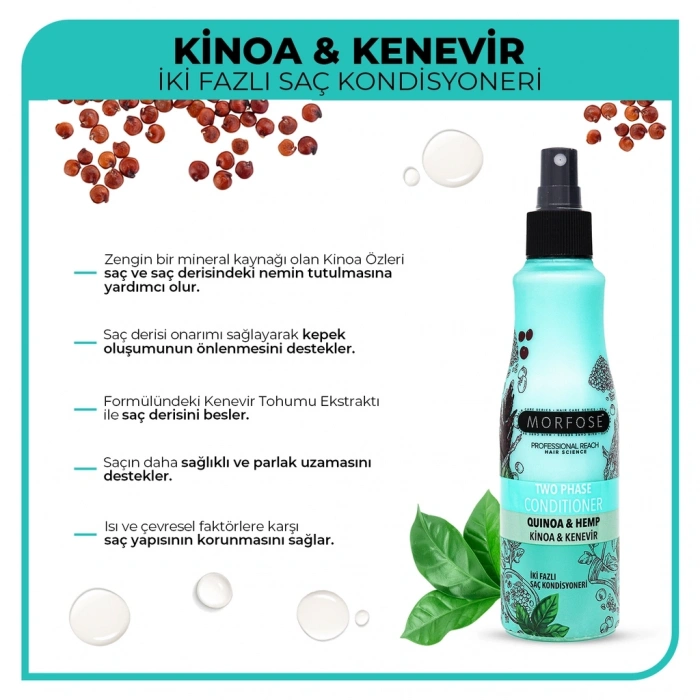 Morfose Kinoa Kenevir Çift Fazlı Fön Suyu 220 ml