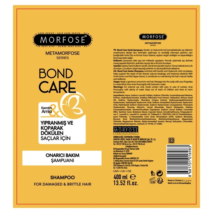 Morfose Metamorfose Bond Care Onarıcı Bakım Şampuan 400 ml