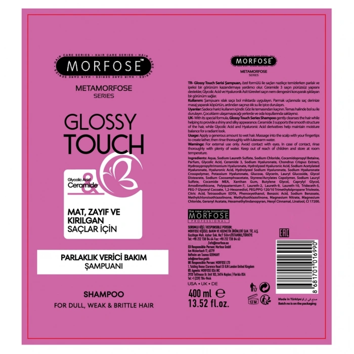 Morfose Metamorfose Glossy Touch Parlaklık Verici Bakım Şampuan 400 ml