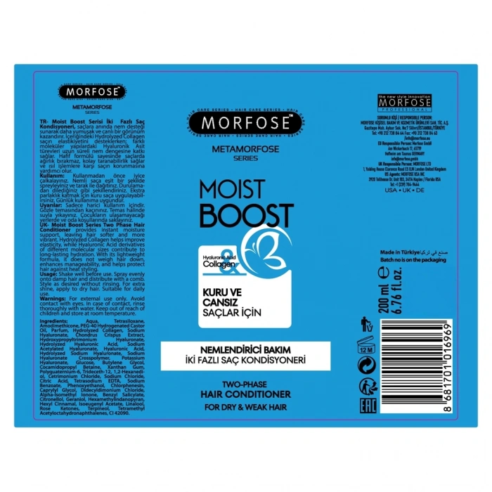 Morfose Metamorfose Moist Boost Nemlendirici Bakım İki Fazlı Saç Kondisyoneri 200 ml