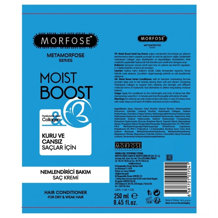 Morfose Metamorfose Moist Boost Nemlendirici Bakım Saç Kremi 250 ml