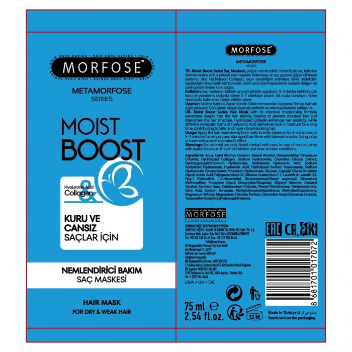 Morfose Metamorfose Moist Boost Nemlendirici Bakım Saç Maskesi 75 ml