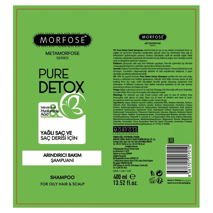 Morfose Metamorfose Pure Detox Arındırıcı Bakım Şampuan 400 ml