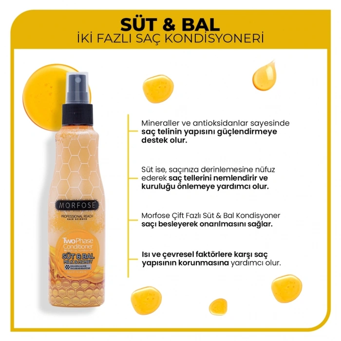 Morfose Süt Bal Çift Fazlı Fön Suyu 220 ml
