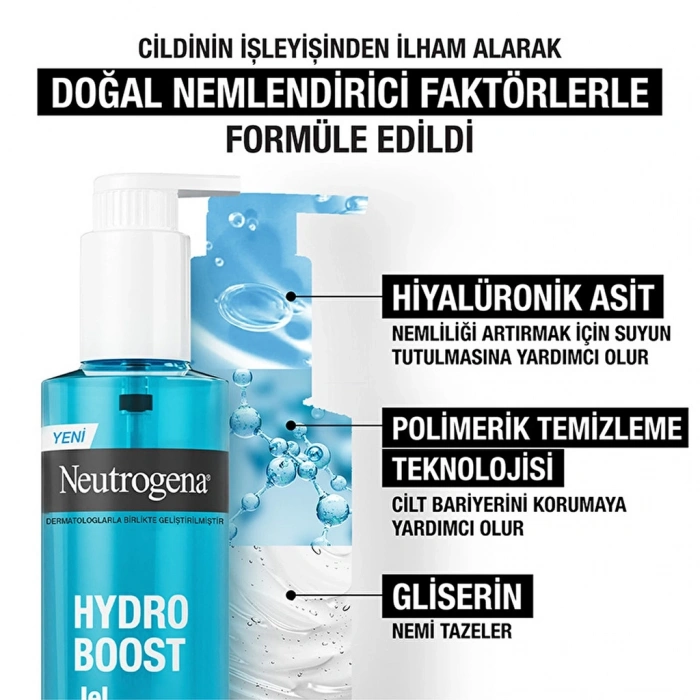 Neutrogena Hydro Boost Parfümsüz Jel Temizleyici 200 ml