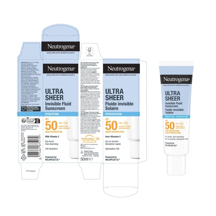 Neutrogena Ultra Sheer Nemlendirici 50SPF Fluid Güneş Koruyucu Krem 50 ml