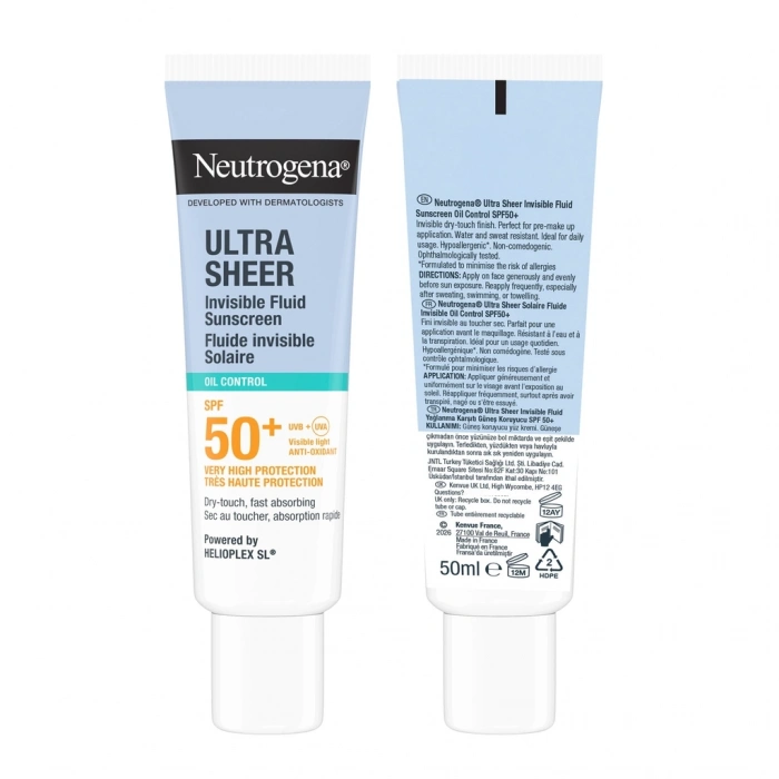 Neutrogena Ultra Sheer Yağlanma Karşıtı 50+SPF Fluid Güneş Koruyucu Krem 50 ml