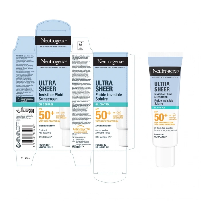 Neutrogena Ultra Sheer Yağlanma Karşıtı 50+SPF Fluid Güneş Koruyucu Krem 50 ml