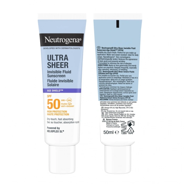 Neutrogena Ultra Sheer Yaşlanma Karşıtı 50SPF Fluid Güneş Koruyucu Krem 50 ml