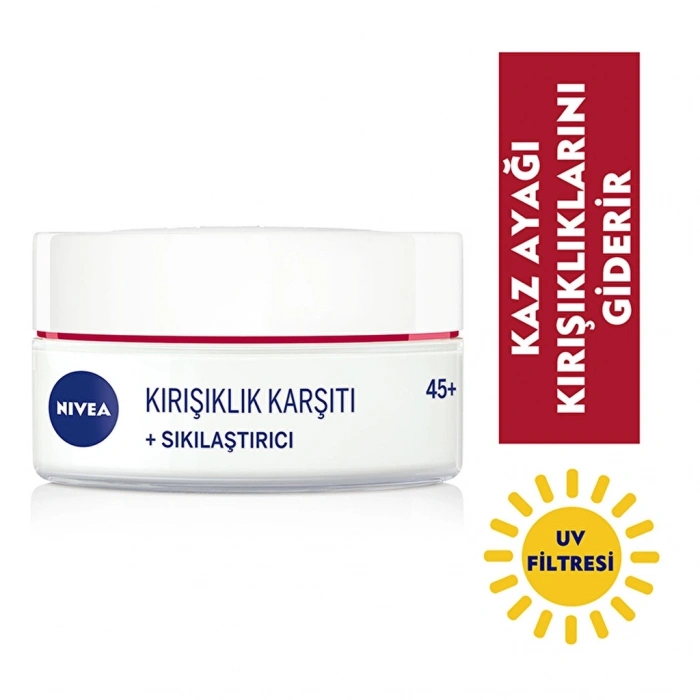 Nivea 45+ Yaş Kırışıklık Karşıtı + Sıkılaştırıcı Yüz Bakım Kremi 50 ml