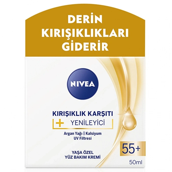 Nivea 55+ Yaş Kırışıklık Karşıtı + Canlandırıcı Yüz Bakım Kremi 50 ml