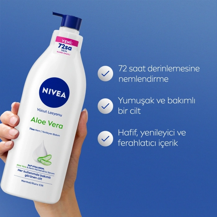 Nivea Aloe Vera 72 Saat Nemlendirici Vücut Losyonu 400 ml